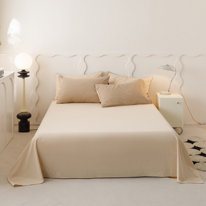 91家纺网 家纺一手货源 找家纺 卡姿家纺 2023新款秋冬32支澳棉磨毛维拉系列 枕套 米粽+可可蛋奶