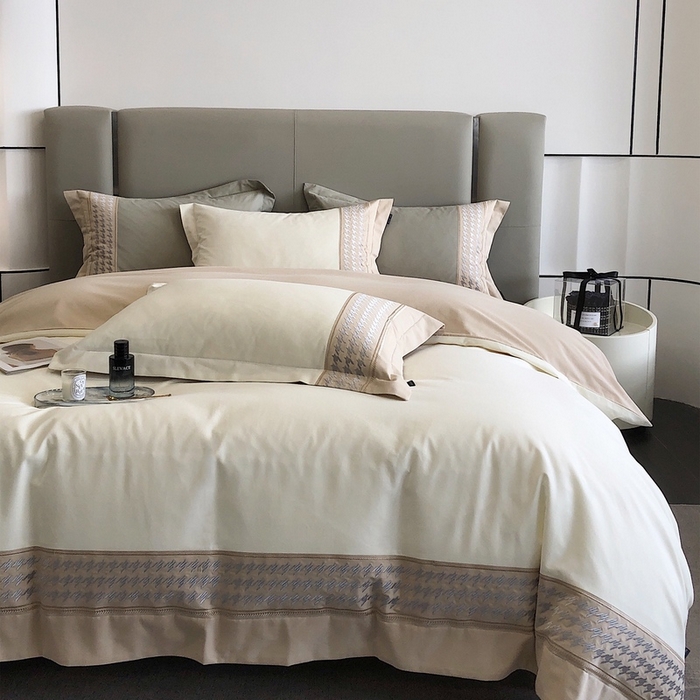 91家纺网 家纺一手货源 找家纺 卡姿家纺 2023秋冬32支澳棉磨毛四件套—布兰卡 布兰卡奶白