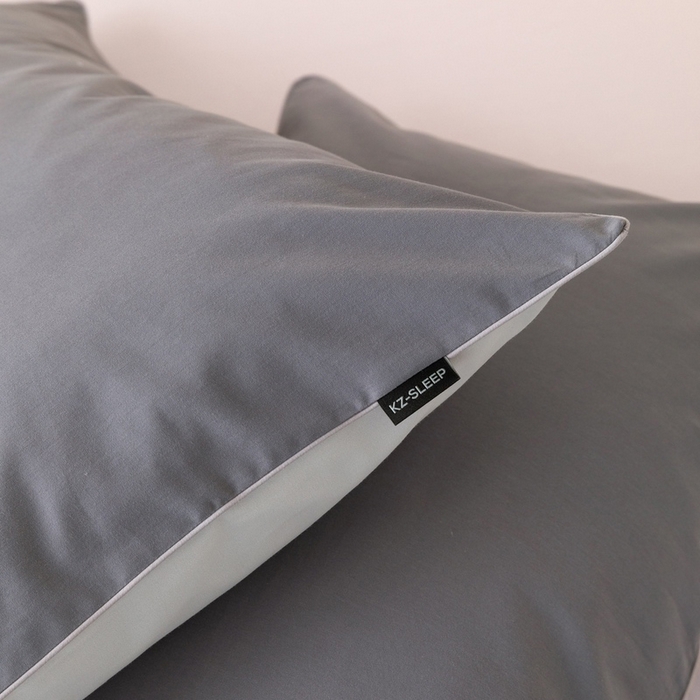 91家纺网 家纺一手货源 找家纺 卡姿家纺 2023新款秋冬32支澳棉磨毛维拉系列 枕套 蓝莓+淡雅灰