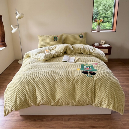 91家纺网 家纺一手货源 找家纺 （总）洋铭区（原狠狠爱） 2023新款加厚豆豆绒牛奶绒四件套