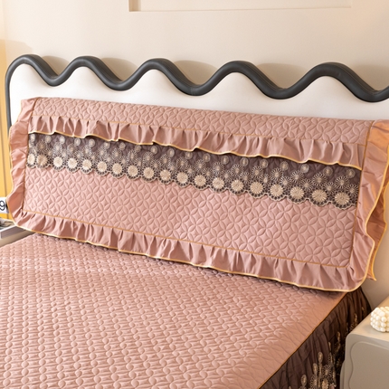 靓生活 2023新款磨毛夹棉床头罩-金玉良缘 卡其