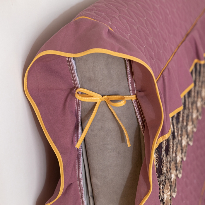 91家纺网 家纺一手货源 找家纺 靓生活 2023新款磨毛夹棉床头罩-金玉良缘 优雅紫