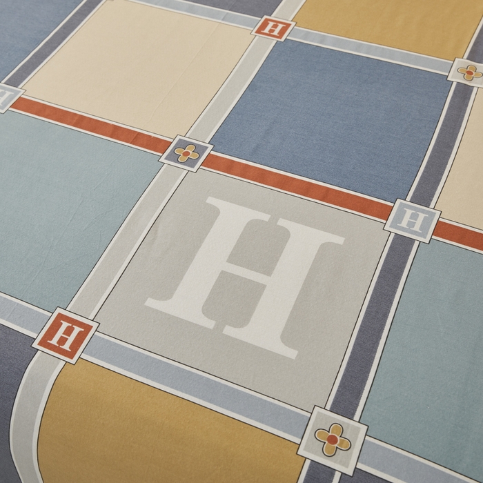 91家纺网 家纺一手货源 找家纺 伊而梦 2023新款全棉磨毛印花四件套系列四件套 花语日记-蓝