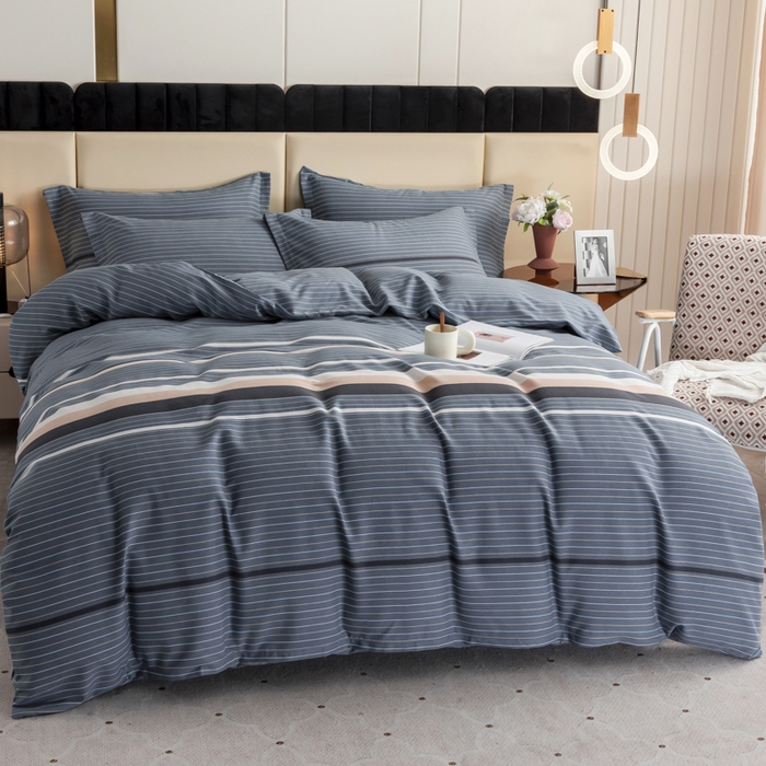 91家纺网 家纺一手货源 找家纺 伊而梦 2023新款全棉磨毛印花四件套系列四件套 安东尼-绿