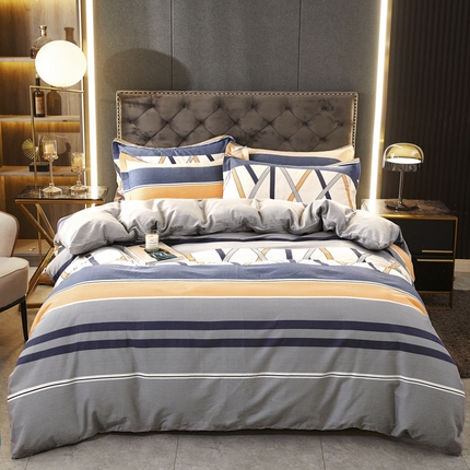 伊而梦 2023新款全棉磨毛印花四件套系列四件套 梦动之城-灰