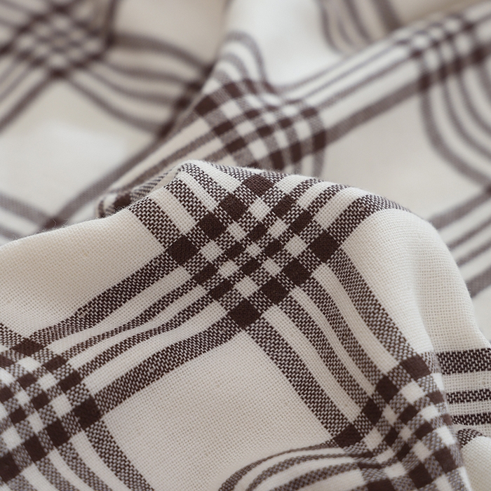 91家纺网 家纺一手货源 找家纺 朴尔家纺-毛巾被 2023年新款全棉无印风纱布毛圈加厚色织提花枕巾 52*78cm*2毛圈双面枕巾-咖大格