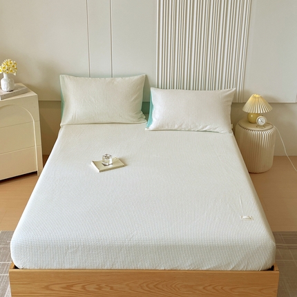 91家纺网 家纺一手货源 找家纺 （总）春皖家纺 2023新款全棉华夫格单床笠-风格一