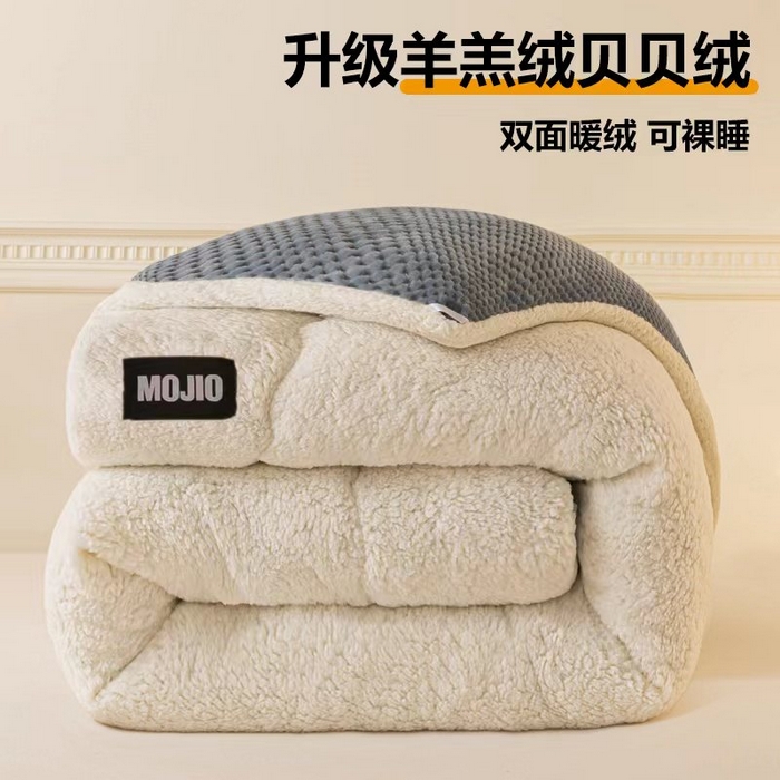 91家纺网 家纺一手货源 找家纺 （总）荔禾家居 2023新款羊羔绒贝贝绒贴标保暖冬被被子被芯