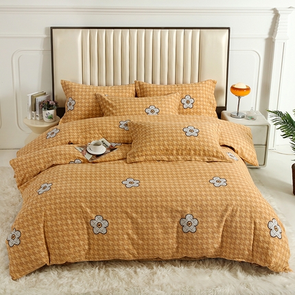 91家纺网 家纺一手货源 找家纺 金纱玉纺家纺 2024新款加厚AB版四件套 城市韵律