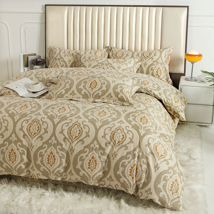 91家纺网 家纺一手货源 找家纺 金纱玉纺家纺 2024新款加厚AB版四件套 慕斯光年