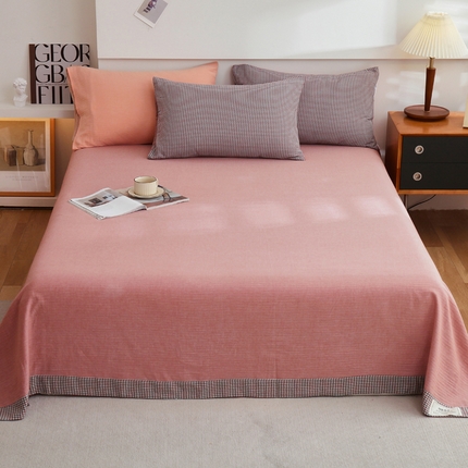 91家纺网 家纺一手货源 找家纺 （总）春皖家纺 2023新款千鸟格全棉拼角提花系列单床单-风格二