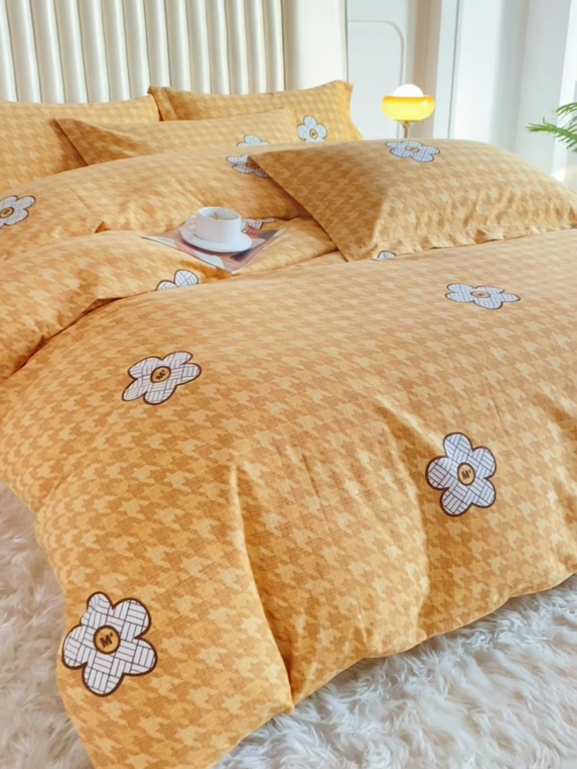 91家纺网 家纺一手货源 找家纺 金纱玉纺家纺 2024新款加厚AB版四件套 城市韵律