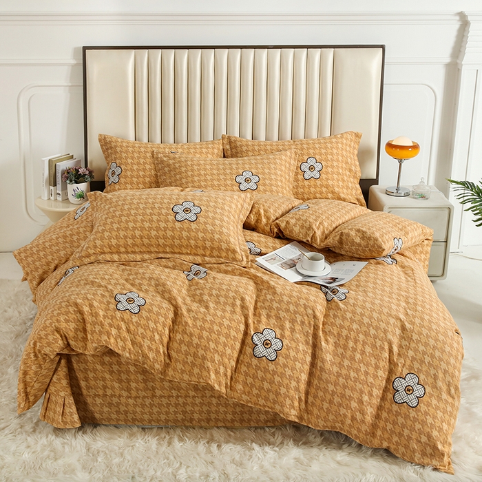 91家纺网 家纺一手货源 找家纺 金纱玉纺家纺 2024新款加厚AB版四件套 城市韵律