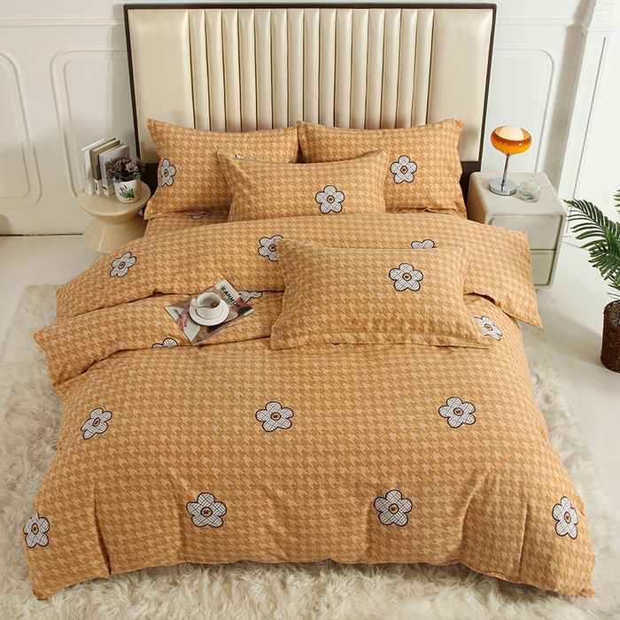 91家纺网 家纺一手货源 找家纺 金纱玉纺家纺 2024新款加厚AB版四件套 城市韵律