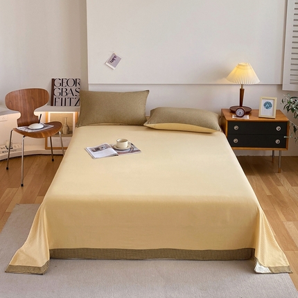 91家纺网 家纺一手货源 找家纺 （总）春皖家纺 2023新款千鸟格全棉拼角提花系列单床单-风格二