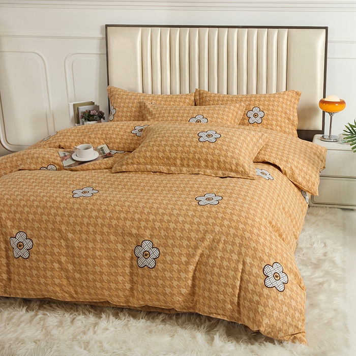 91家纺网 家纺一手货源 找家纺 金纱玉纺家纺 2024新款加厚AB版四件套 城市韵律