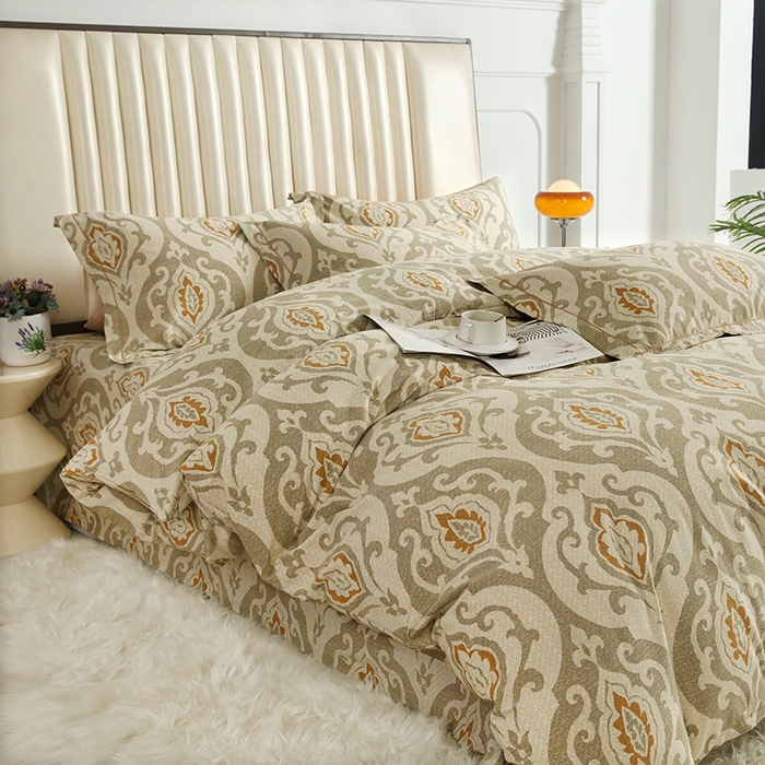 91家纺网 家纺一手货源 找家纺 金纱玉纺家纺 2024新款加厚AB版四件套 慕斯光年