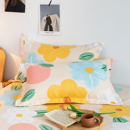 佑佳家纺 2024新款140克磨毛印花单枕套 冬日暖阳