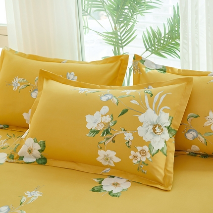 佑佳家纺 2024新款140克磨毛印花单枕套 花开盛宴