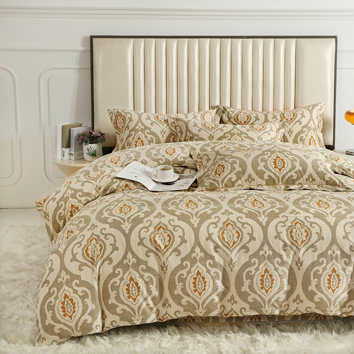 91家纺网 家纺一手货源 找家纺 金纱玉纺家纺 2024新款加厚AB版四件套 慕斯光年