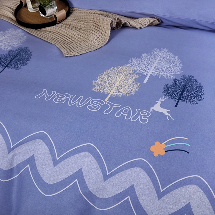 91家纺网 家纺一手货源 找家纺 金纱玉纺家纺 2023新款纯棉加厚AB版四件套 仲夏之夜-紫