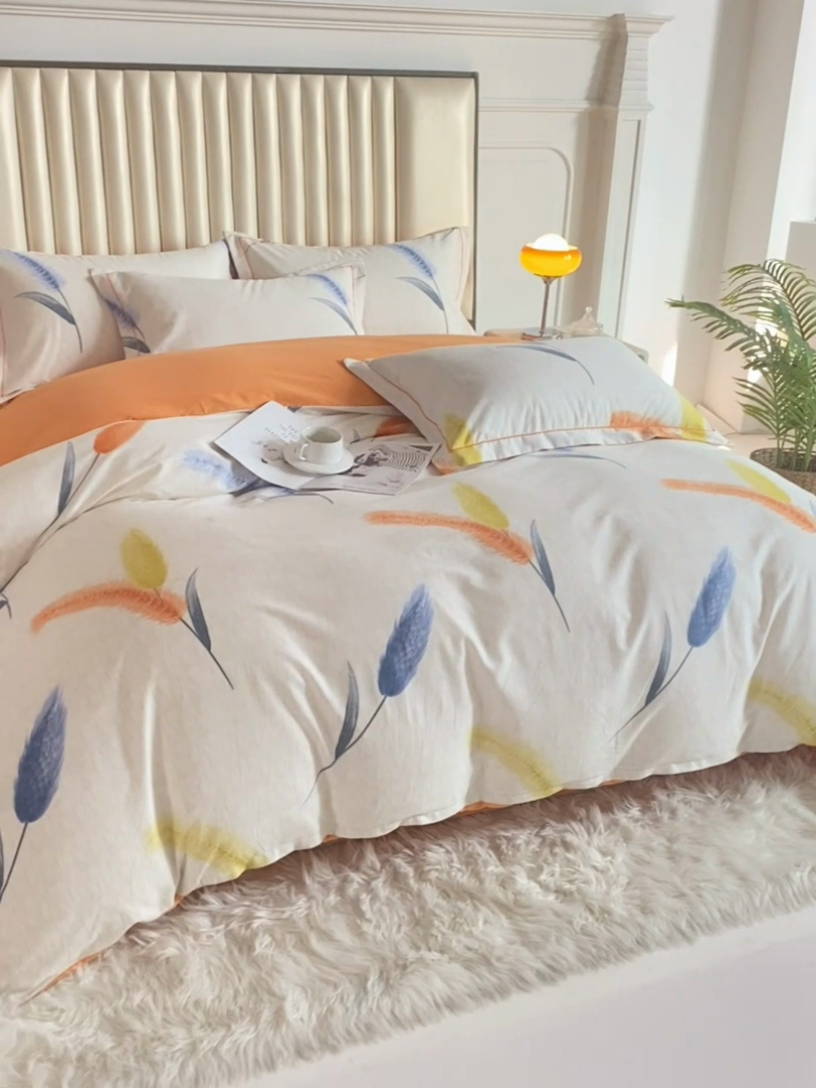 91家纺网 家纺一手货源 找家纺 金纱玉纺家纺 2024新款加厚AB版四件套 扶摇