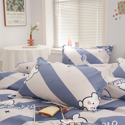佑佳家纺 2024新款140克磨毛印花单枕套 萌宠乐园