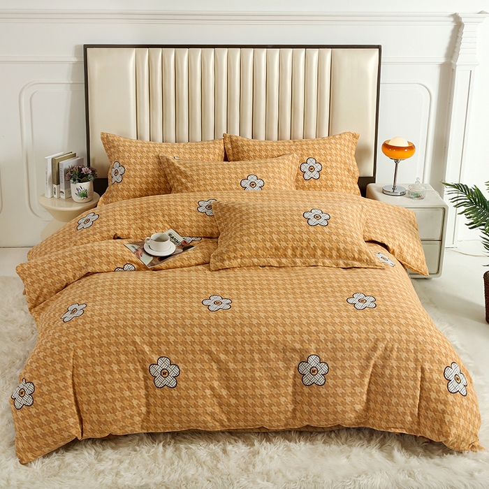 91家纺网 家纺一手货源 找家纺 金纱玉纺家纺 2024新款加厚AB版四件套 城市韵律