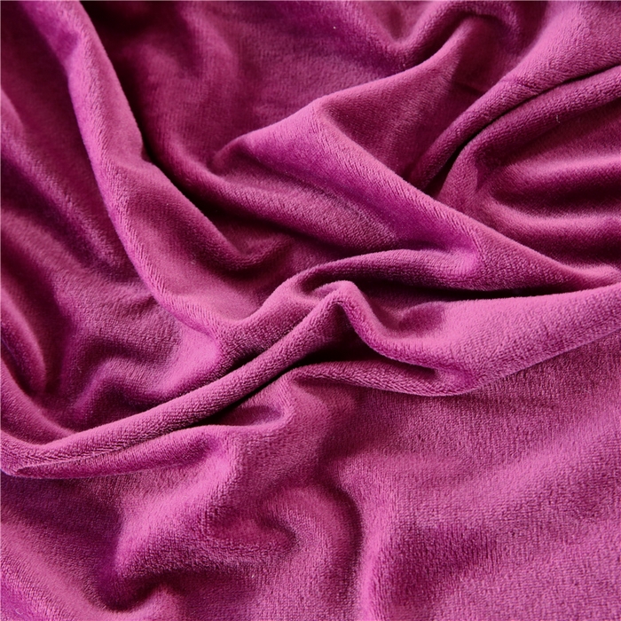 91家纺网 家纺一手货源 找家纺 胜权家纺 2023新款牛奶绒纯色夹棉单床裙单件保暖三件套席梦思床护垫 唯美-酱紫色