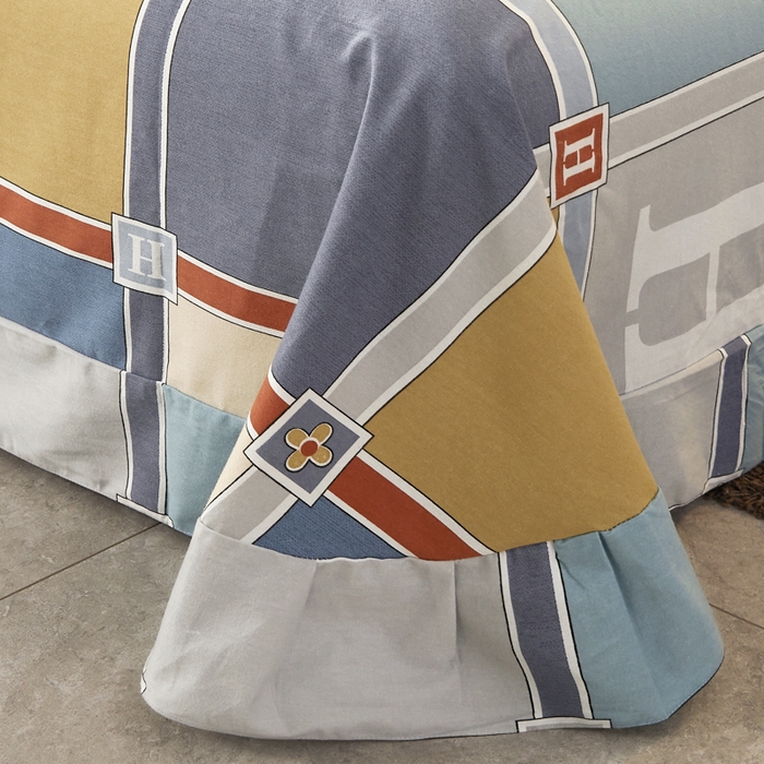 91家纺网 家纺一手货源 找家纺 伊而梦 2023新款全棉磨毛印花四件套系列单品床单 花语日记-蓝