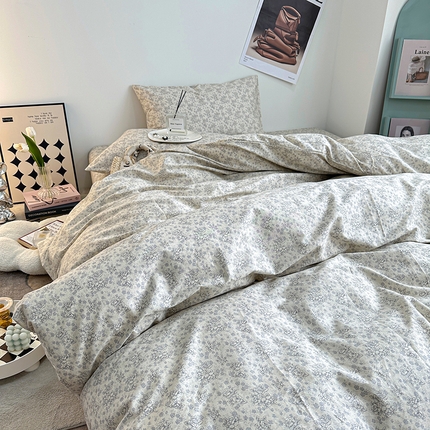 91家纺网 家纺一手货源 找家纺 一米阳光 2023新款13372小清新纯棉四件套 枝上花