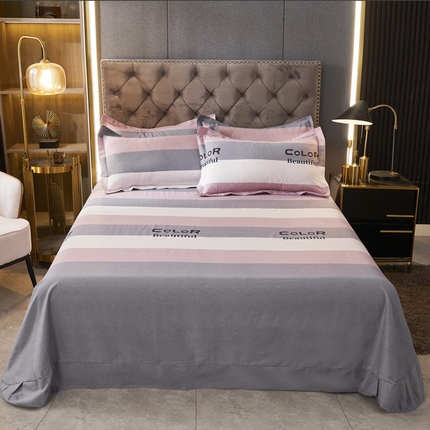 伊而梦 2023新款全棉磨毛印花四件套系列单品床单 曼格丽莎-灰