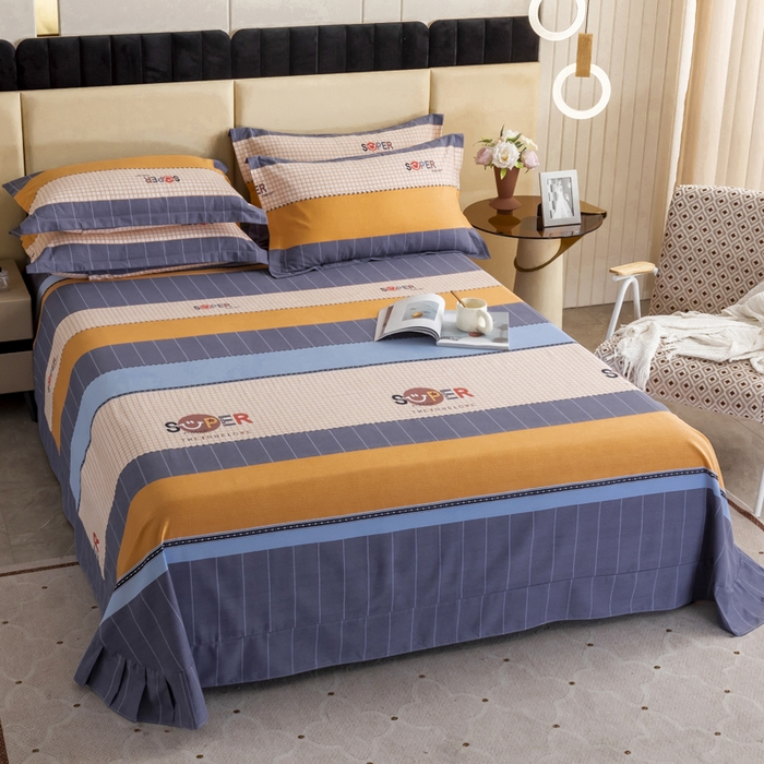 91家纺网 家纺一手货源 找家纺 伊而梦 2023新款全棉磨毛印花四件套系列单品床单 印象派