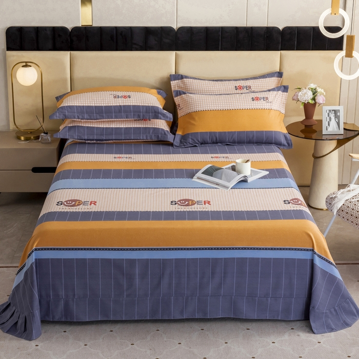 91家纺网 家纺一手货源 找家纺 伊而梦 2023新款全棉磨毛印花四件套系列单品床单 印象派