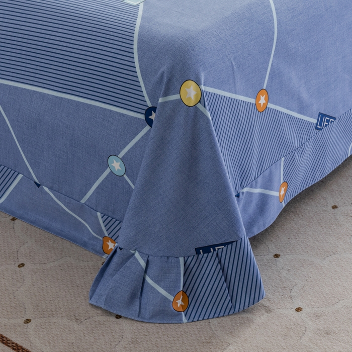 91家纺网 家纺一手货源 找家纺 伊而梦 2023新款全棉磨毛印花四件套系列单品床单 奇趣世界