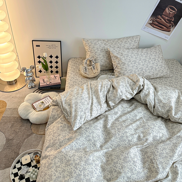 91家纺网 家纺一手货源 找家纺 一米阳光 2023新款13372小清新纯棉四件套 枝上花