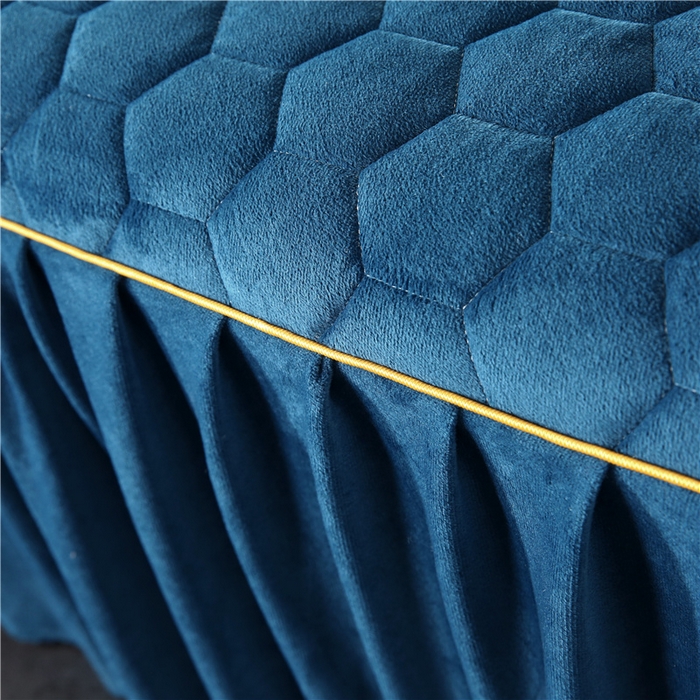 91家纺网 家纺一手货源 找家纺 胜权家纺 2023新款牛奶绒纯色夹棉单床裙单件保暖三件套席梦思床护垫 唯美-绅士蓝