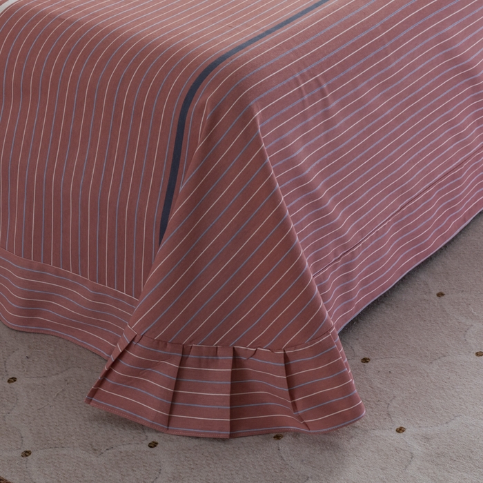 91家纺网 家纺一手货源 找家纺 伊而梦 2023新款全棉磨毛印花四件套系列单品床单 安东尼-红