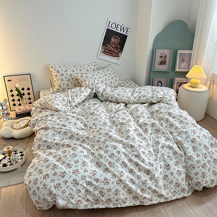 91家纺网 家纺一手货源 找家纺 一米阳光 2023新款13372小清新纯棉四件套 洛神