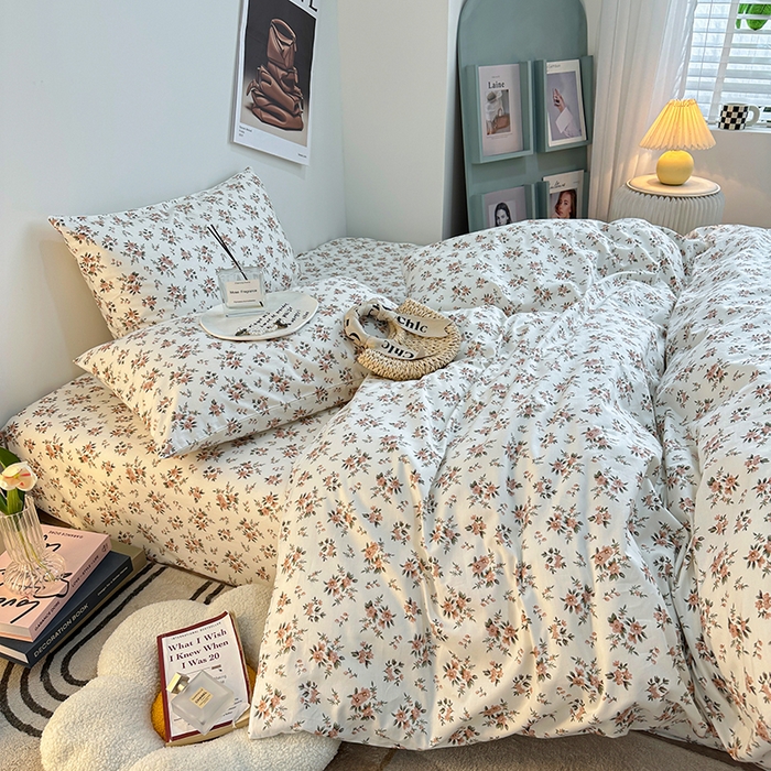 91家纺网 家纺一手货源 找家纺 一米阳光 2023新款13372小清新纯棉四件套 洛神