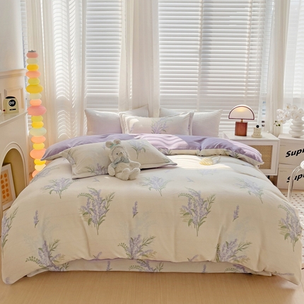 91家纺网 家纺一手货源 找家纺 （总）乐童2024新款吊边款牛奶绒四件套