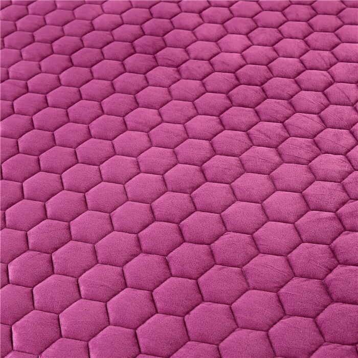 91家纺网 家纺一手货源 找家纺 胜权家纺 2023新款牛奶绒纯色夹棉单床裙单件保暖三件套席梦思床护垫 唯美-酱紫色