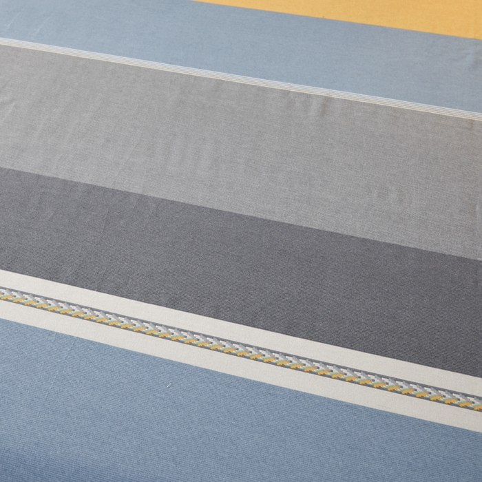 91家纺网 家纺一手货源 找家纺 伊而梦 2023新款全棉磨毛印花四件套系列单品床单 欧式条纹-蓝