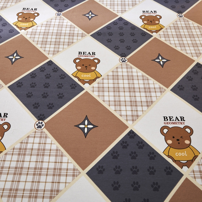 91家纺网 家纺一手货源 找家纺 伊而梦 2023新款全棉磨毛印花四件套系列单品床单 芭拉小熊-咖