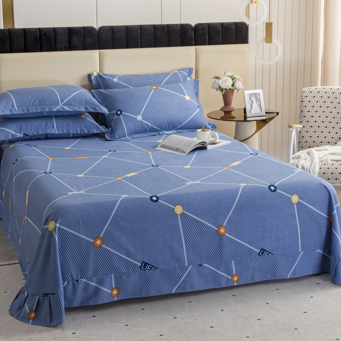 91家纺网 家纺一手货源 找家纺 伊而梦 2023新款全棉磨毛印花四件套系列单品床单 奇趣世界