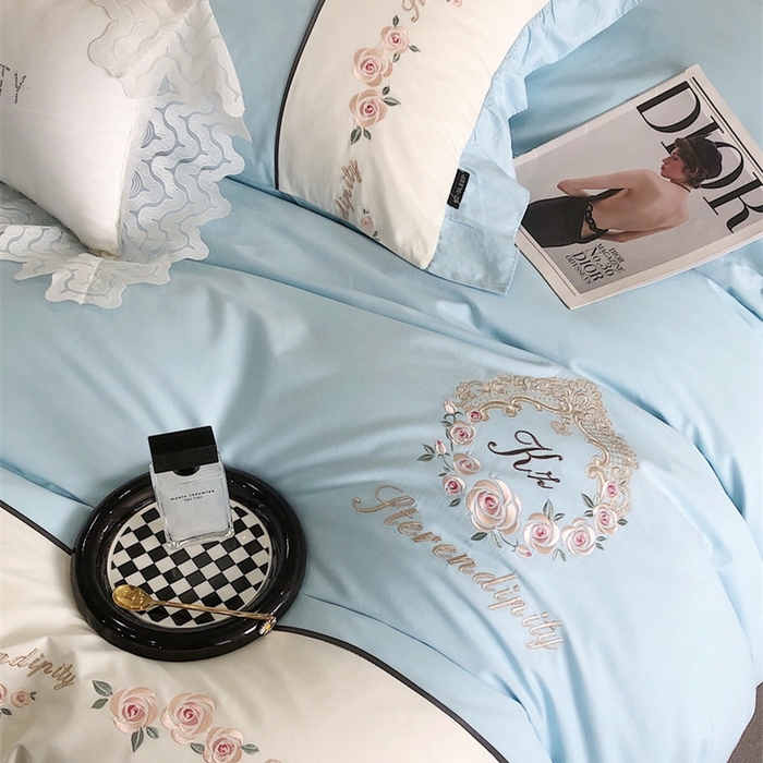 91家纺网 家纺一手货源 找家纺 卡姿家纺 2023新款秋冬优雅刺绣—爱尔莎 爱尔莎-蓝