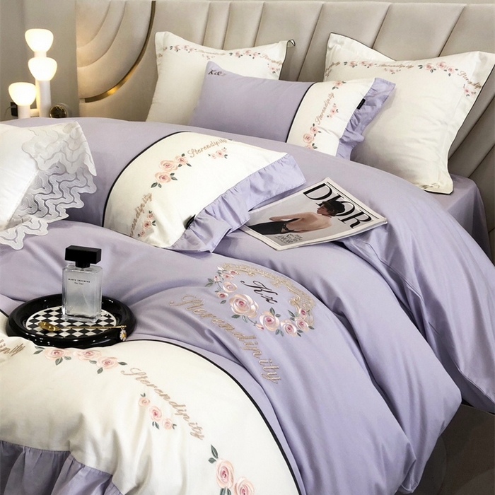 91家纺网 家纺一手货源 找家纺 卡姿家纺 2023新款秋冬优雅刺绣—爱尔莎 爱尔莎-紫