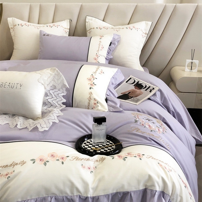 91家纺网 家纺一手货源 找家纺 卡姿家纺 2023新款秋冬优雅刺绣—爱尔莎 爱尔莎-紫