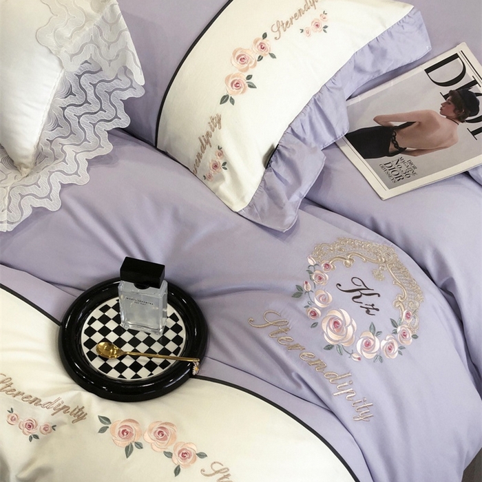 91家纺网 家纺一手货源 找家纺 卡姿家纺 2023新款秋冬优雅刺绣—爱尔莎 爱尔莎-紫