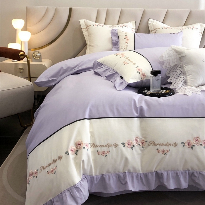 91家纺网 家纺一手货源 找家纺 卡姿家纺 2023新款秋冬优雅刺绣—爱尔莎 爱尔莎-紫